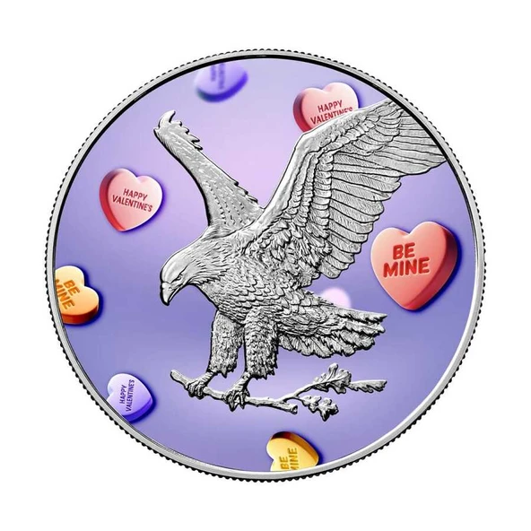 AgaKulche Sevgililer Günü Yürüyen Özgürlük Gümüş Sikke Coin - 2
