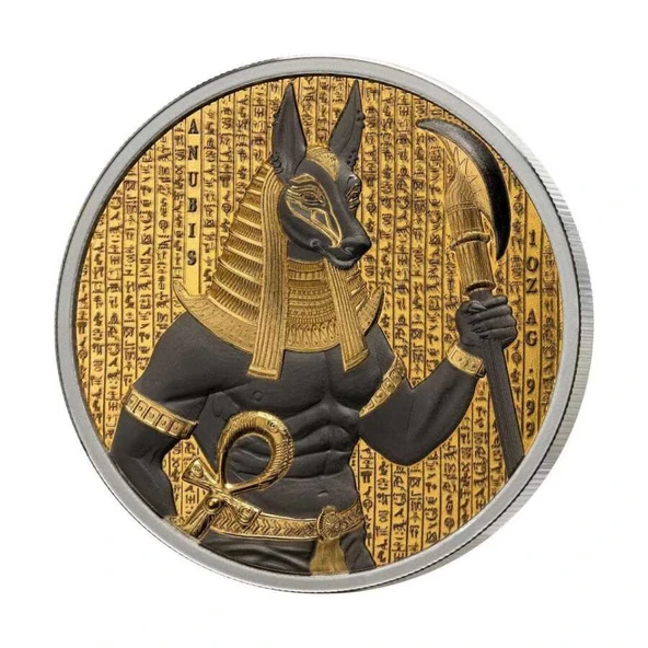 AgaKulche Anubis Golden Darkness Of Egypt 2024 1 Ons Gümüş Sikke Coin