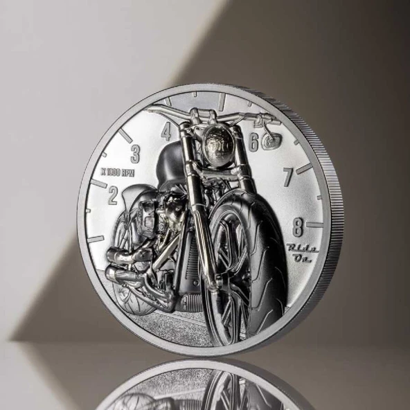 AgaKulche Motorsiklet Gümüş Sikke Coin - 3