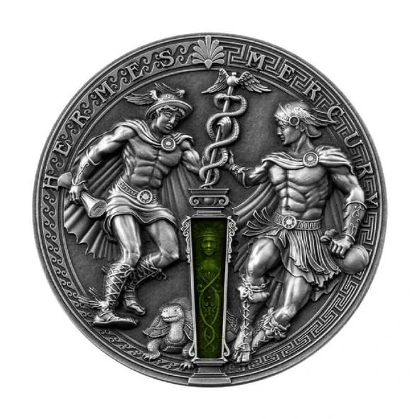AgaKulche Hermes ve Mercury Gümüş Sikke Coin