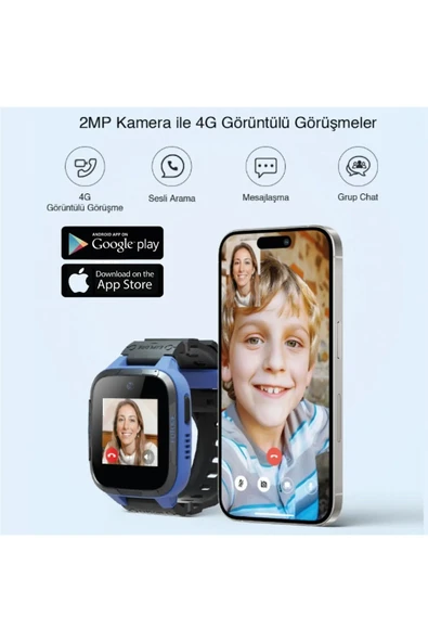 Botslab 360+ E3 Mavi Akıllı Çocuk Saati - 8