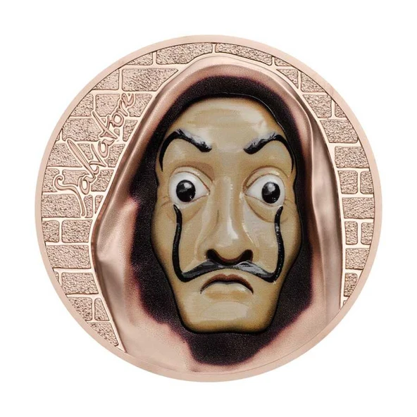 AgaKulche Salvador Dali Soygun Maskesi Gümüş Sikke Coin