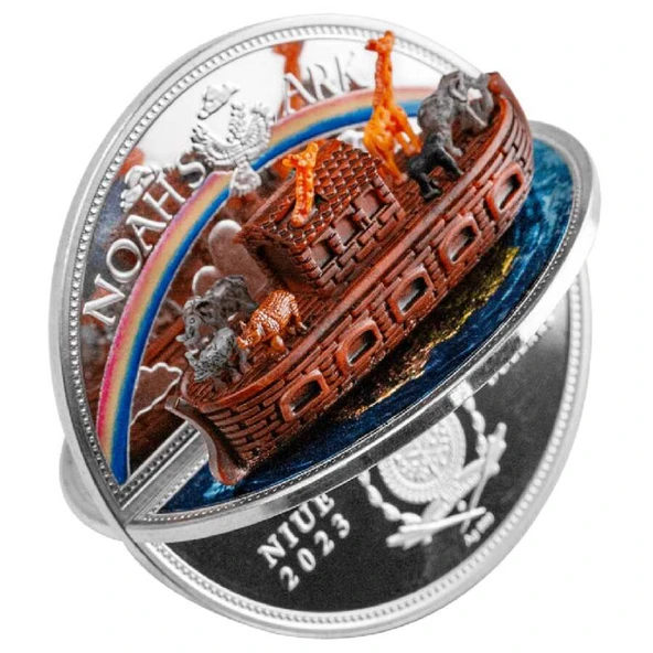 AgaKulche Noah's Ark Case 5$ 2 Ons Gümüş Sikke Coin