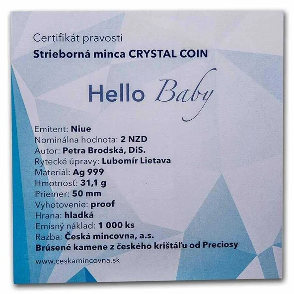 AgaKulche Hoş Geldin Bebek Kristal Taşlı 2023 1 Ons Gümüş Sikke Coin - Resim 6