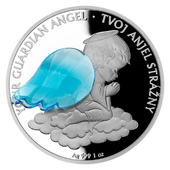 AgaKulche Your Guardian Angel SK Proof 1 Ons Gümüş Sikke Coin