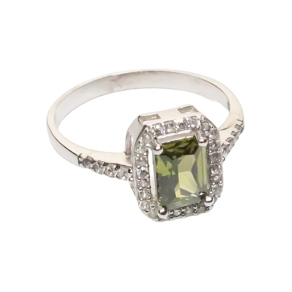 AgaKulche Baget Taşlı Gümüş Kare Model Takı Seti S6KO 925 - Resim 4