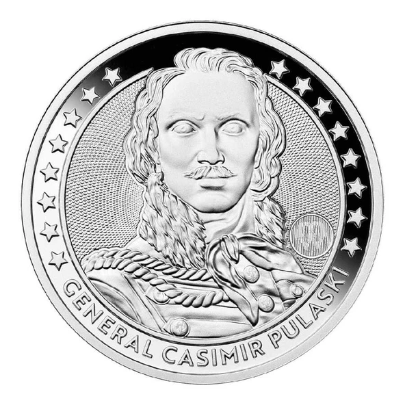 AgaKulche Komutan Kazimierz Pulaski Talar 2024 1 Ons Gümüş Sikke Coin