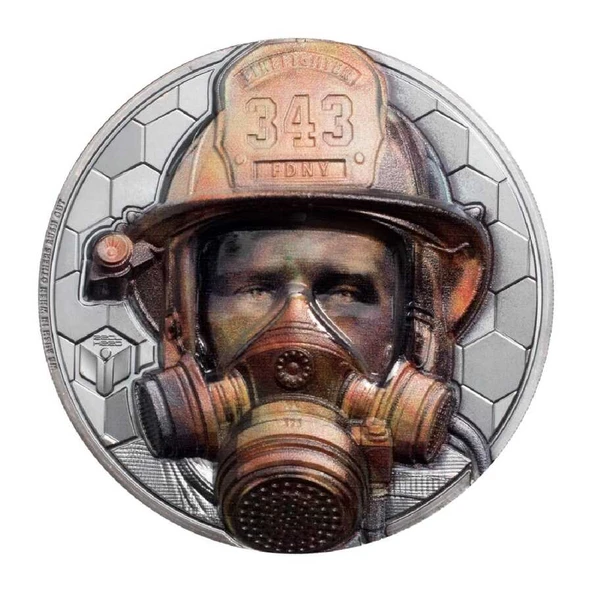 AgaKulche Real Heroes  Firefighter 2021 3 Ons Gümüş Sikke Coin