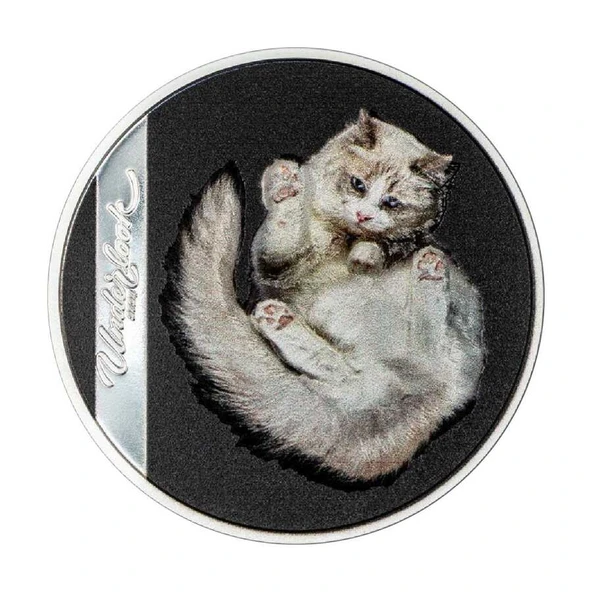 AgaKulche Beyaz Kedi 2024 Gümüş Sikke Coin