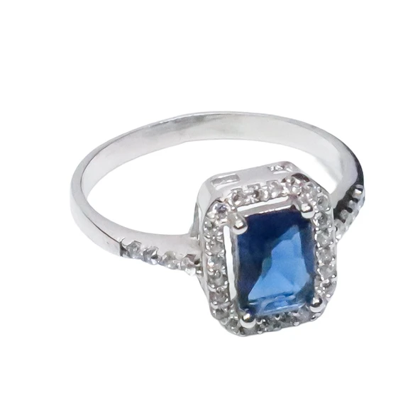 AgaKulche Baget Taşlı Gümüş Kare Model Takı Seti S6KL 925 - 4