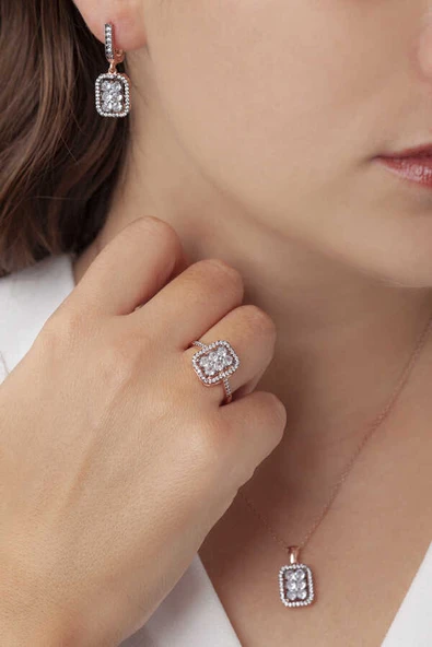 AgaKulche Baget Model Kadın Gümüş Set Kalemli S48EB 925 ürün görseli