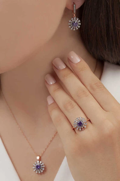 AgaKulche Süzme Mitos Gümüş Takı Seti Kalemli S56EM 925