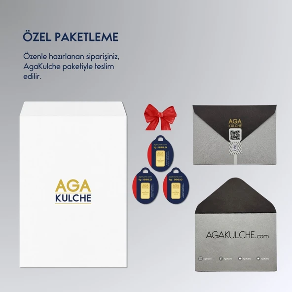 AgaKulche 1 gr 995 24 Ayar Külçe Altın 3 Adet - 2