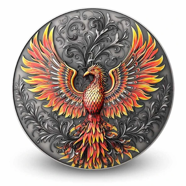 AgaKulche Phoenix Anka Kuşu 1 Ons Gümüş Sikke Coin