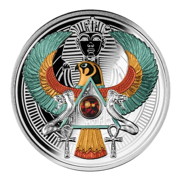 AgaKulche Tutankhamun Şahin Gümüş Sikke Coin - 1