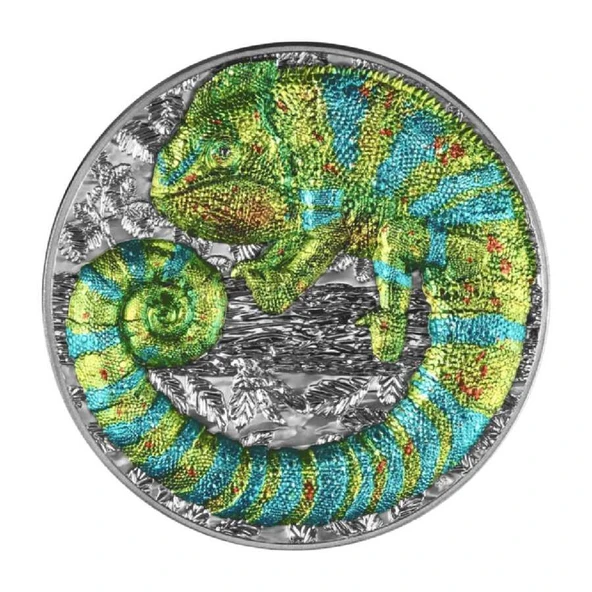 AgaKulche Bukalemun 2023 2 Ons Gümüş Sikke Coin