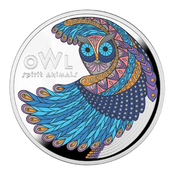 AgaKulche Renkli Baykuş Gümüş Sikke Coin