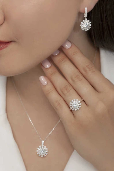 AgaKulche Süzme Mitos Gümüş Takı Seti S56KB 925 ürün görseli 1