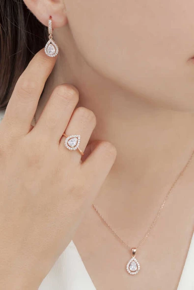 AgaKulche Damla Model Set Rose S4RB 925 ürün görseli 1