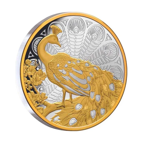 AgaKulche Peacock 2024 1 Ons Gümüş Sikke Coin