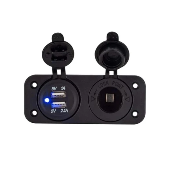 Çift Usb Araç Şarj Soketi Ve Çakmaklık 2.1a/1a - 12 V MARİN VE KARAVAN - 2