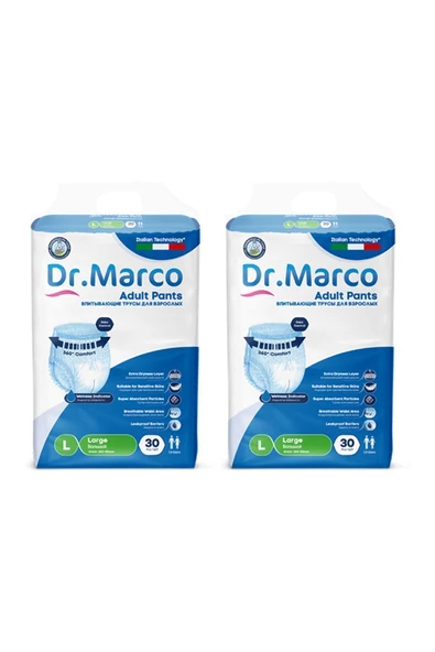 Dr. Marco Emici Külot L Büyük Boy 100-150 cm 2 Paket 60 Adet