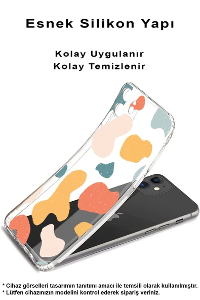 PrintiFy  Samsung A55 Uyumlu Kamera Korumalı Geometrik Şekiller Tasarımlı Şeffaf Kılıf ürün görseli 1