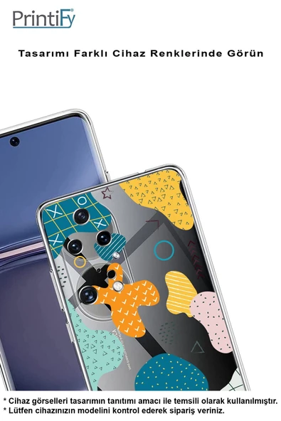 PrintiFy  Huawei Honor 8A Uyumlu Kamera Korumalı Grunge Tasarımlı Şeffaf Kılıf