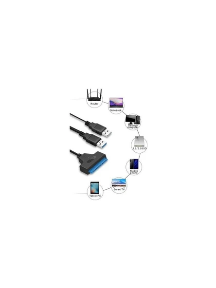 Alfalink USB 3.0-2.5 3.5 inç Sata SSD HDD Hard Disk Çevirici Dönüştürücü Adaptör Kablosu - 3