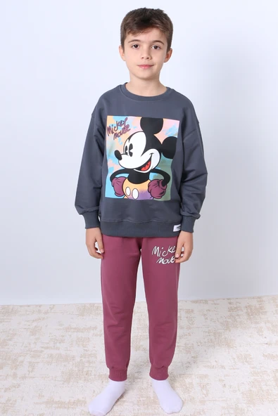 ERKEK ÇOCUK EŞOFMAN TAKIMI KARAKTER BASKILI RİBANALI F4 - Resim 3