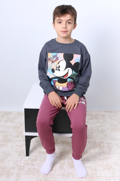 ERKEK ÇOCUK EŞOFMAN TAKIMI KARAKTER BASKILI RİBANALI F4 - Resim 2