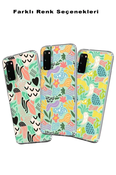 PrintiFy  Tecno Spark 7T ile Uyumlu 1mm Kapak Memphis Desen Tasarımlı Şeffaf Silikon Kılıf - 4