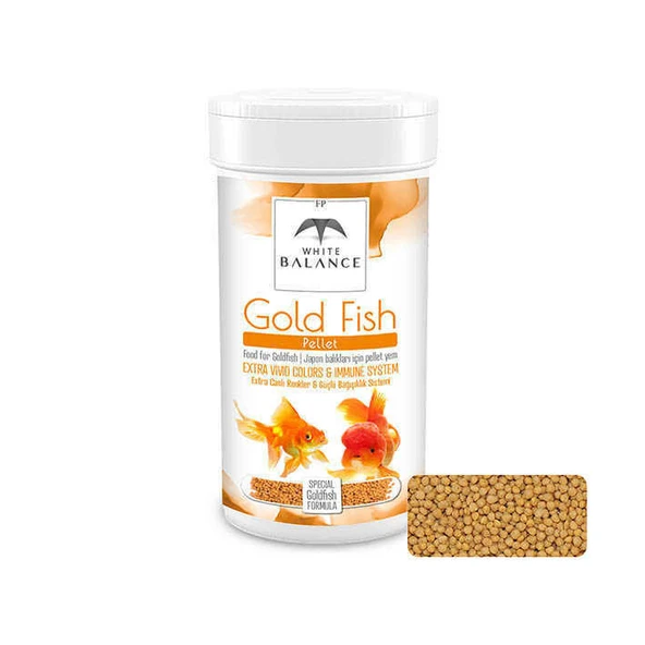 White Balance Gold Fish Pellets Japon Balığı Balık Yemi 100ml