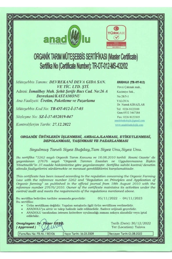 KASTAMONU ORGANİK SİYEZ UNU 10KG - 3