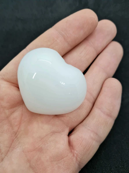 GÜMÜŞTEL EL SANATLARI Sertifikalı Doğal Taş Aytaşı Kalp 4,5x4 Cm - 2