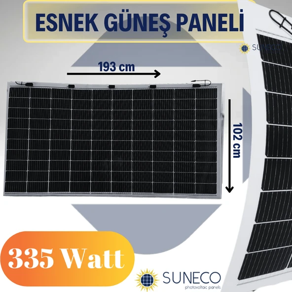 335 Watt Yarı Esnek Güneş Paneli Half Cut Monokristal Solar Güneş Paneli Karavan Tekne