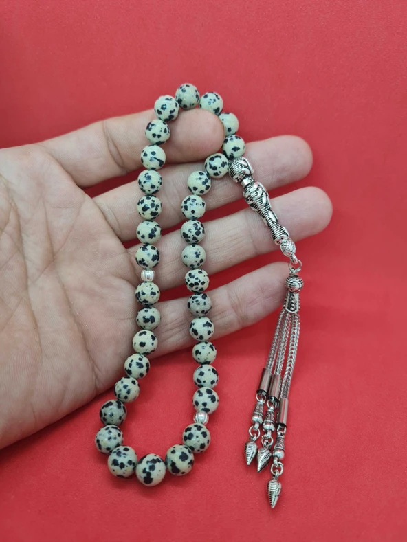 GÜMÜŞTEL EL SANATLARI Sertifikalı Jasper Doğal Taş Tesbih 8 Mm Bıldırcın Model - Resim 2