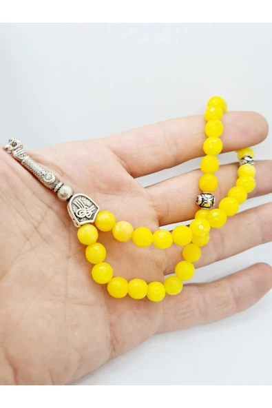 GÜMÜŞTEL EL SANATLARI Sertifikalı Akik Doğal Taş Tesbih