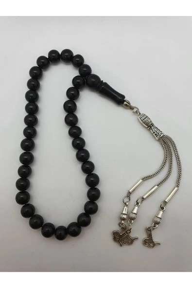 GÜMÜŞTEL EL SANATLARI Sertifikalı Gürcü Oltu Taşı Doğal Taş Tesbih 8mm - 3