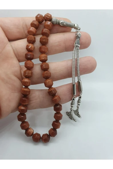 GÜMÜŞTEL EL SANATLARI Sertifikalı Yıldız Taşı Özel Kesim Tesbih 8mm