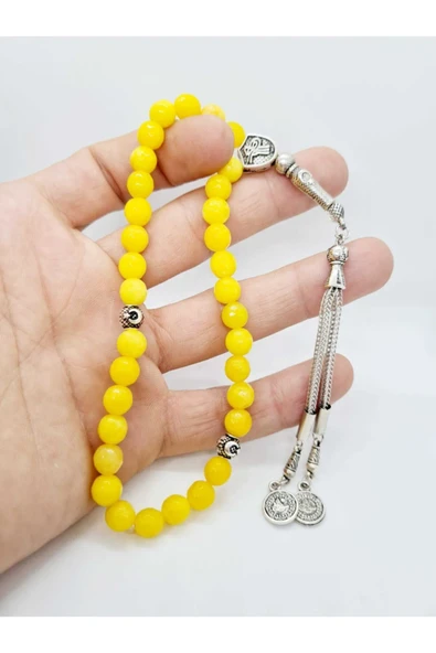 GÜMÜŞTEL EL SANATLARI Sertifikalı Akik Doğal Taş Tesbih - 2