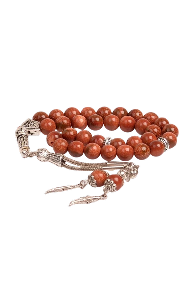 GÜMÜŞTEL EL SANATLARI Sertifikalı Orijinal Doğal Taş Yıldız Taşı Tespih - Resim 2