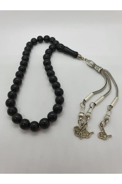 GÜMÜŞTEL EL SANATLARI Sertifikalı Gürcü Oltu Taşı Doğal Taş Tesbih 8mm - 2