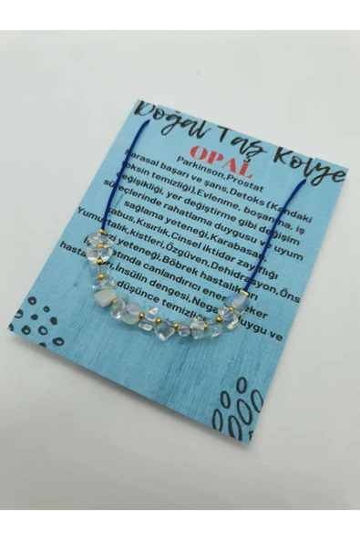 GÜMÜŞTEL EL SANATLARI Sertifikalı Opal Taşı Tasarım Kolye Ayarlanabilir Orijinal Doğal Taş Çok Fonksiyonlu Kolye - 2