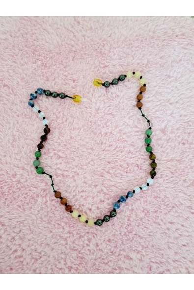 GÜMÜŞTEL EL SANATLARI Doğal Taş Tasarım Kolye Hematit Sodalit Opal Kaplan Gözü Aventurin Kristal Kuvars Yıldız Kalsit - 2