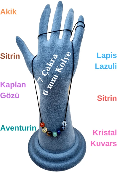 GÜMÜŞTEL EL SANATLARI Sertifikalı Doğal 7 Çakra Tasarım Kolye ürün görseli 1