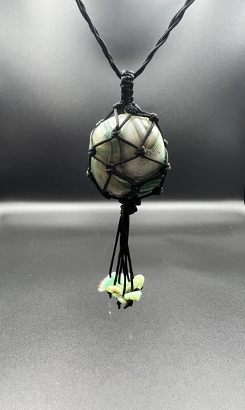 GÜMÜŞTEL EL SANATLARI Sertifikalı Akik Doğal Taş Tasarım Kolye El Yapımı Örgü Model Aaa Kalite - Resim 2