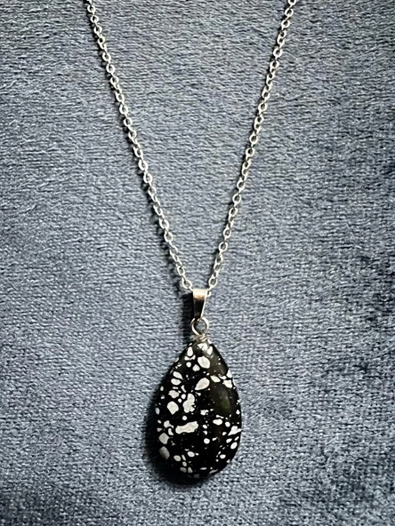 GÜMÜŞTEL EL SANATLARI Sertifikalı Obsidyen Doğal Taş Kolye Sürpriz Hediyeli - 3