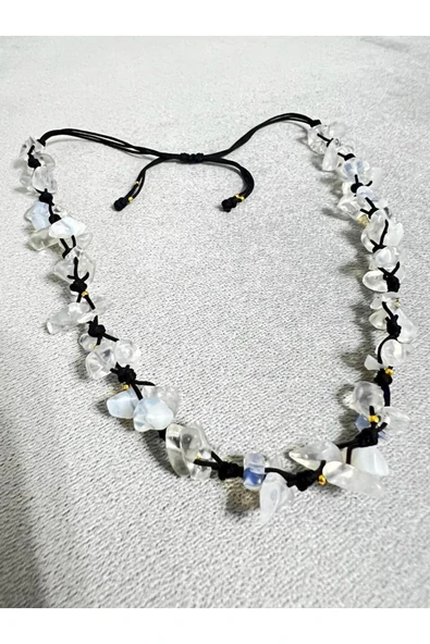 GÜMÜŞTEL EL SANATLARI Sertifikalı Opal Doğal Taş Tasarım Kolye - Resim 2