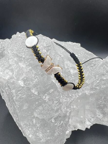 GÜMÜŞTEL EL SANATLARI Sertifikalı Sedef Doğal Taş El Yapımı Tasarım Bileklik AAA Kalite ürün görseli 1